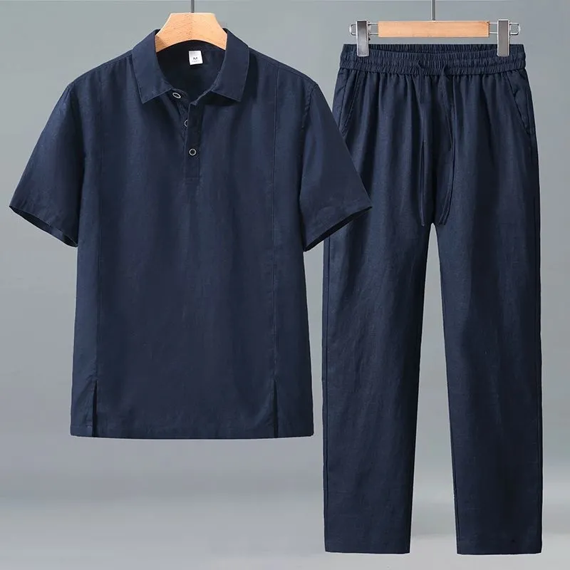 Men Plus Size Summer Linen Two - огляд і ціна Short Linen Drawstring